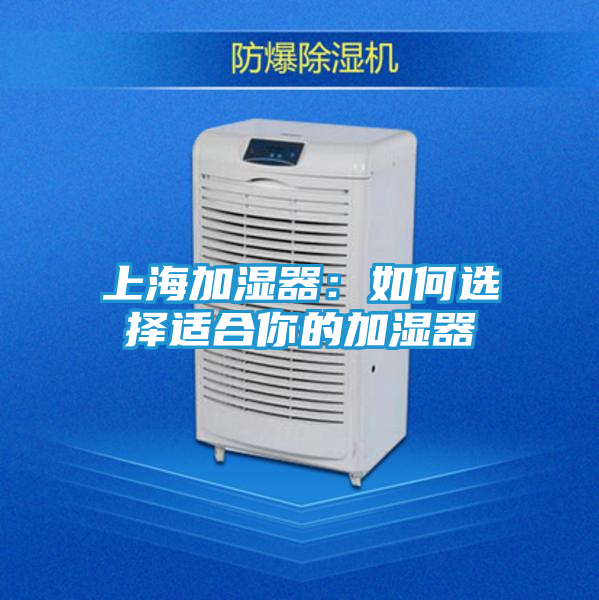 上海加湿器：如何选择适合你的加湿器