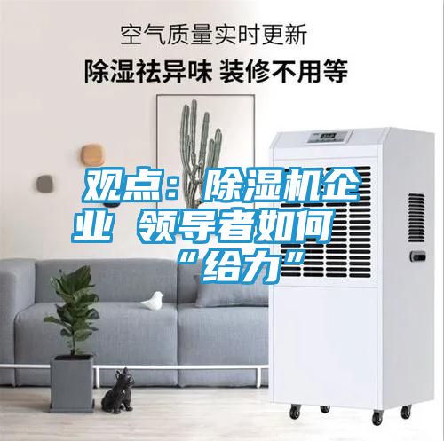 观点：除湿机企业 领导者如何“给力”