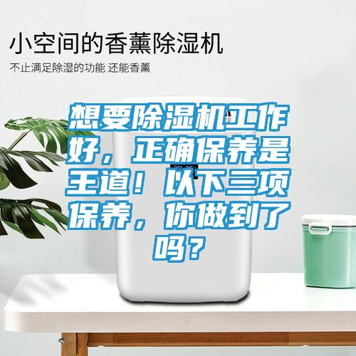 想要除湿机工作好，正确保养是王道！以下三项保养，你做到了吗？