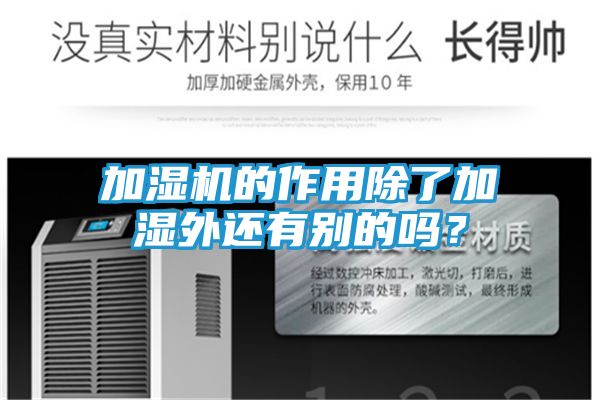 加湿机的作用除了加湿外还有别的吗？