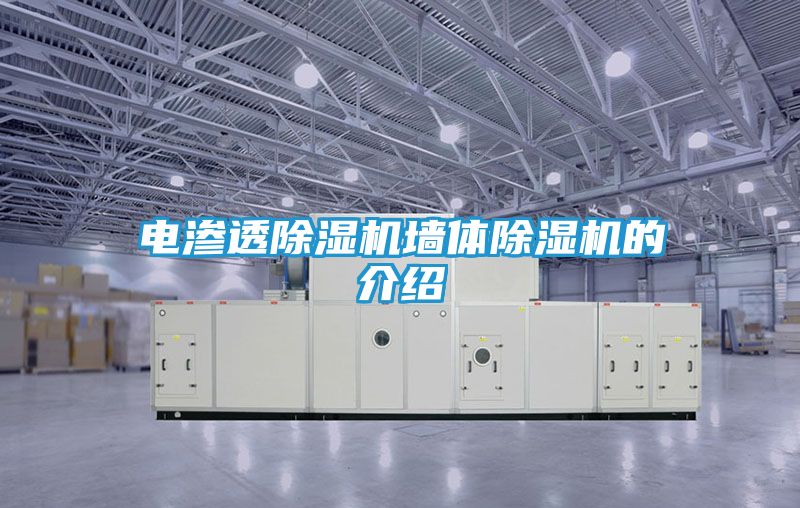 电渗透除湿机墙体除湿机的介绍