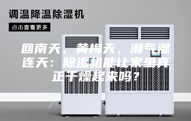 回南天、黄梅天，潮气湿连天：除湿机能让家里真正干燥起来吗？