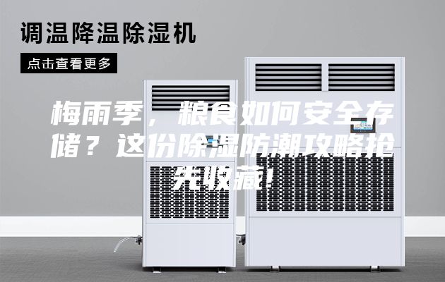 梅雨季，粮食如何安全存储？这份除湿防潮攻略抢先收藏!
